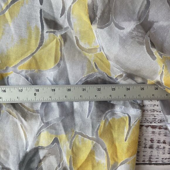 Plus Size 20W Floral Burnout Button Up Blouse Topper Semi Sheer Yellow Gray BOHO - Picture 8 of 10